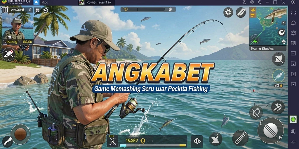 Tampilan gameplay ANGKABET dengan aktivitas memancing yang seru dan menantang.