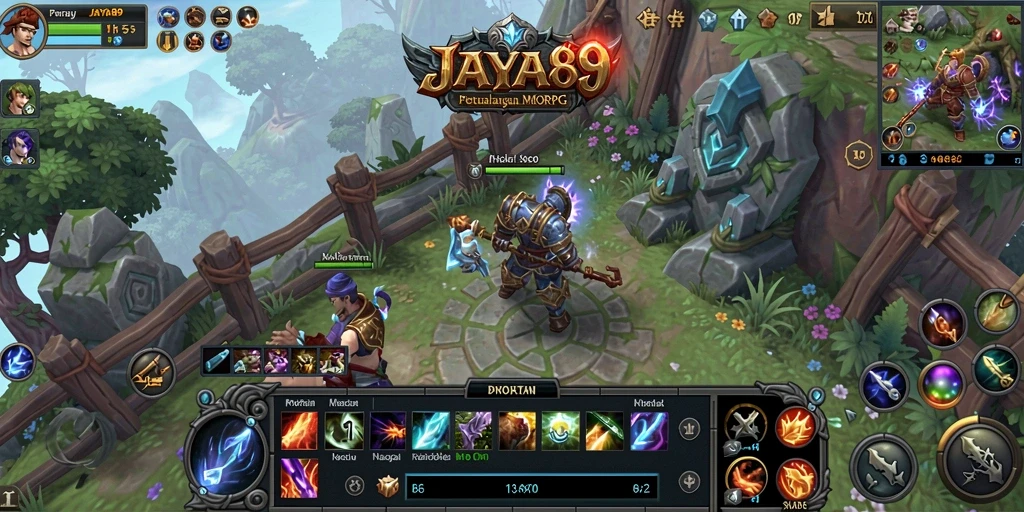 Tampilan screenshot utama JAYA89 menunjukkan aksi seru dalam dunia MMORPG.