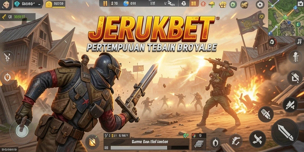 Screenshot utama JERUKBET menunjukkan pertempuran menegangkan di pulau.