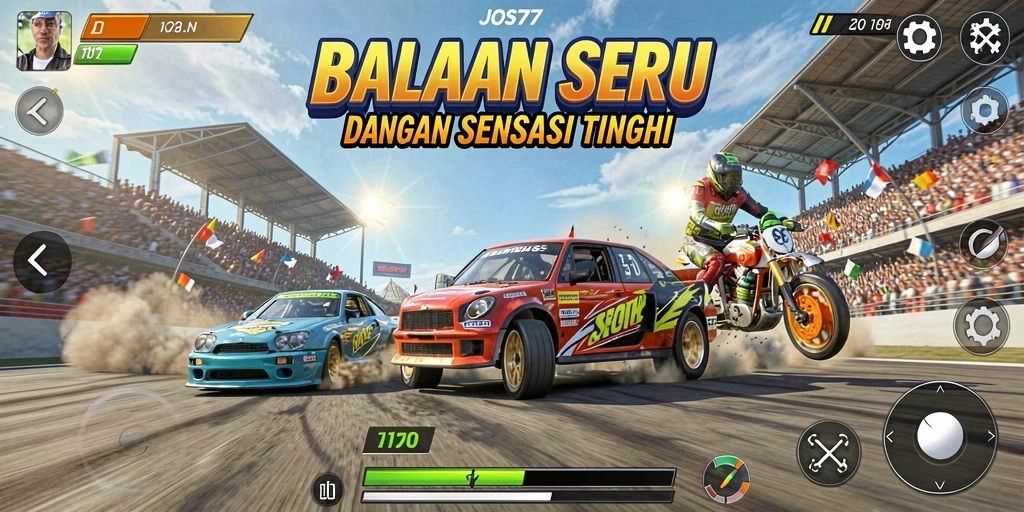 Tampilan gameplay JOS77 yang mendebarkan saat balapan.