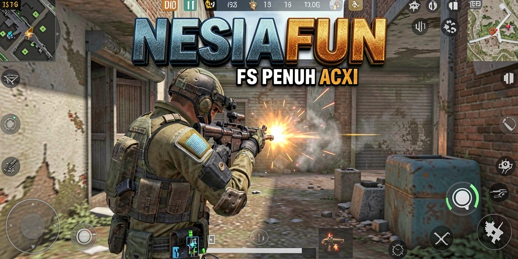Tampilan gameplay intens dari NESIAFUN dengan aksi FPS yang mendebarkan.