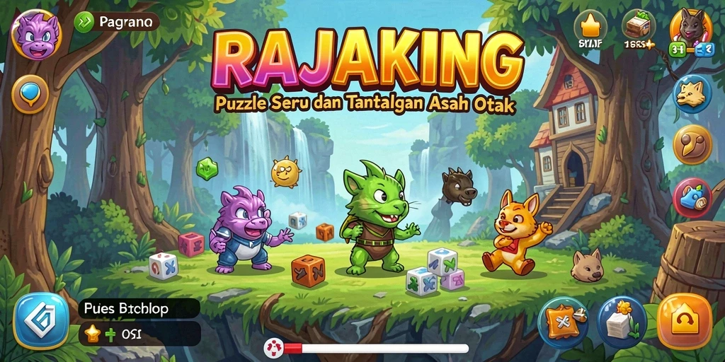 Tampilan gameplay RAJAKING dengan berbagai teka-teki menantang.