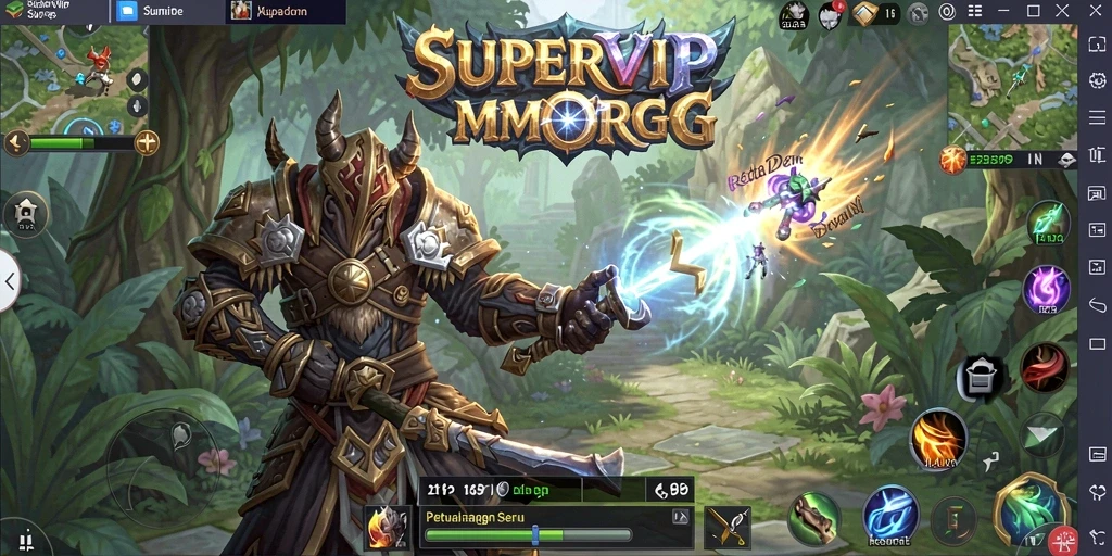 Screenshot gameplay SUPERVIP yang menampilkan aksi seru dalam petualangan MMORPG.