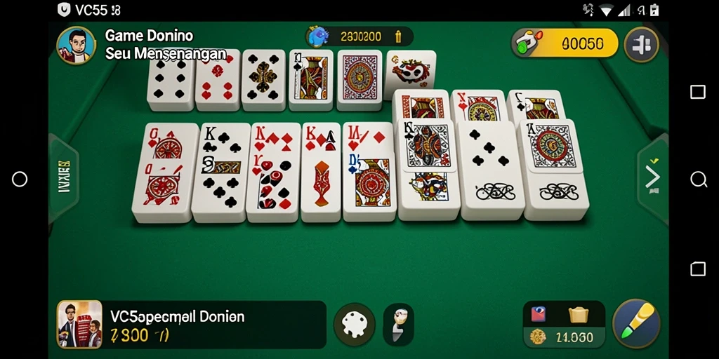 Tampilan menarik dari gameplay Domino di VC55 dengan efek visual yang memukau.