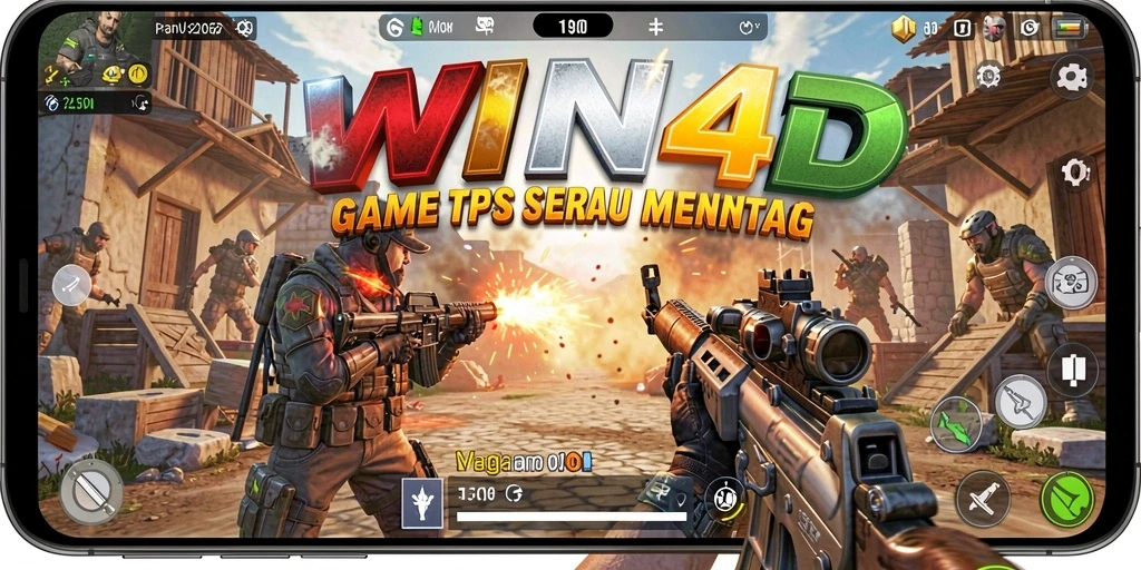 Tangkapan layar gameplay WIN4D yang menunjukkan aksi mendebarkan di mode TPS.