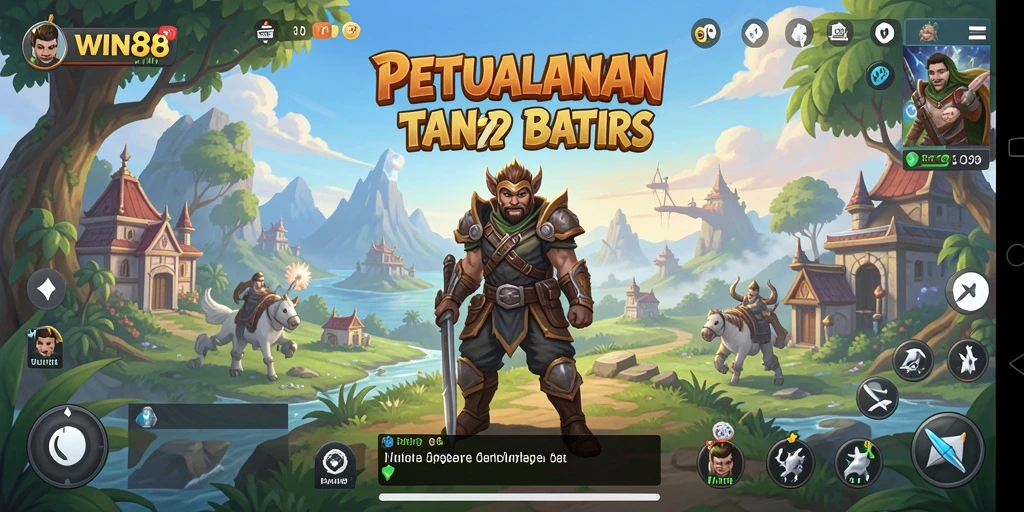 Screenshot gameplay WIN88 yang menampilkan aksi eksplorasi di dunia terbuka.